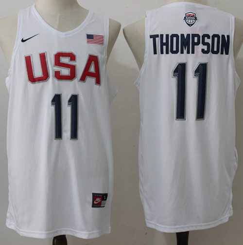 Nike Team USA #11 Klay Thompson White 2016 Dream Team Stitched NBA Jersey