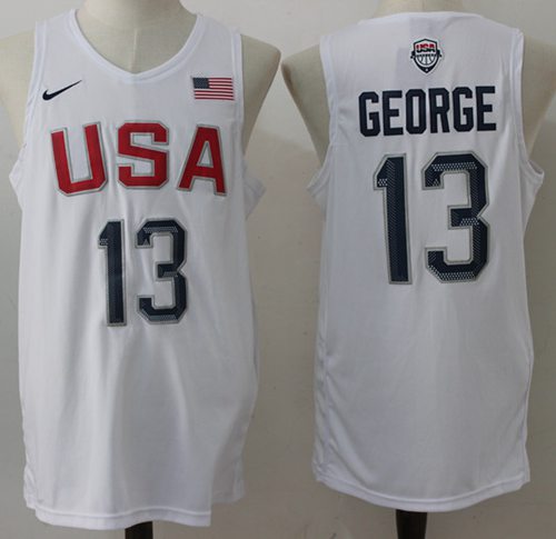 Nike Team USA #13 Paul George White 2016 Dream Team Stitched NBA Jersey