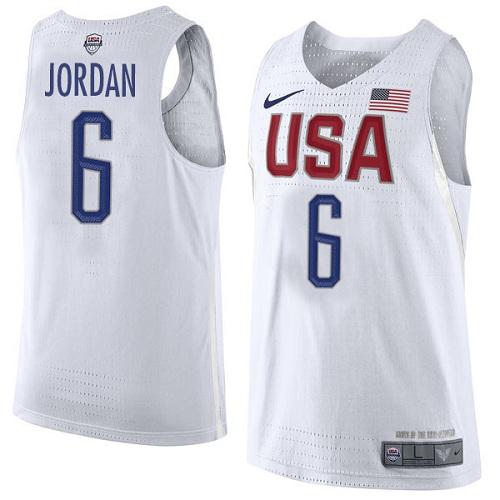 Nike Team USA #6 DeAndre Jordan White 2016 Dream Team Game NBA Jersey