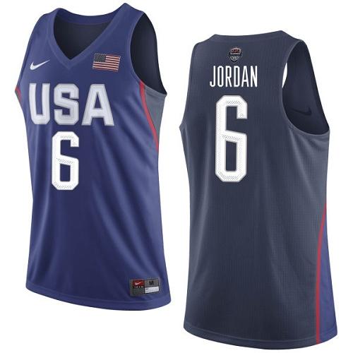 Nike Team USA #6 DeAndre Jordan Navy Blue 2016 Dream Team Game NBA Jersey