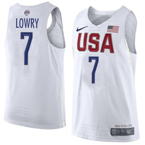 Nike Team USA #7 Kyle Lowry White 2016 Dream Team Game NBA Jersey
