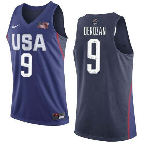 Nike Team USA #9 DeMar DeRozan Navy Blue 2016 Dream Team Game NBA Jersey