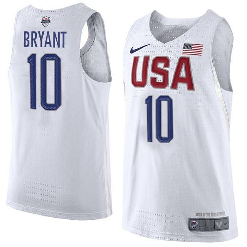 Nike Team USA #10 Kobe Bryant White 2016 Dream Team Game NBA Jersey