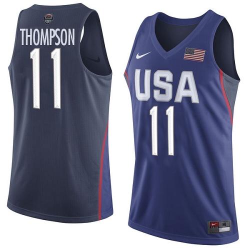 Nike Team USA #11 Klay Thompson Navy Blue 2016 Dream Team Game NBA Jersey