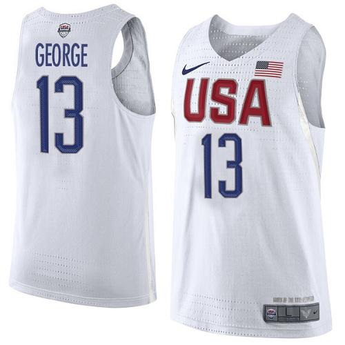 Nike Team USA #13 Paul George White 2016 Dream Team Game NBA Jersey