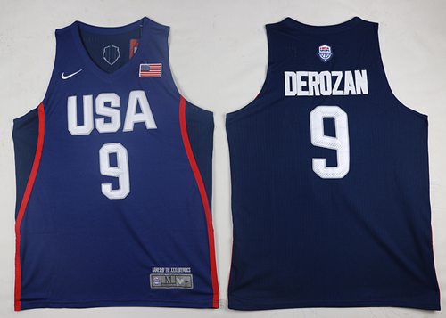 Nike Team USA #9 DeMar DeRozan Navy Blue 2016 Dream Team Stitched NBA Jersey