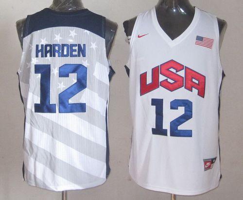 Nike Team USA #12 James Harden White 2012 Olympics Stitched NBA Jersey