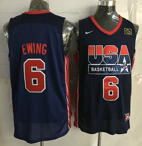 Team USA #6 Patrick Ewing Dark Blue 2012 USA Basketball Retro Stitched NBA Jersey