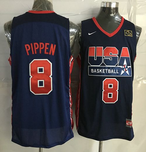 Team USA #8 Scottie Pippen Dark Blue 2012 USA Basketball Retro Stitched NBA Jersey