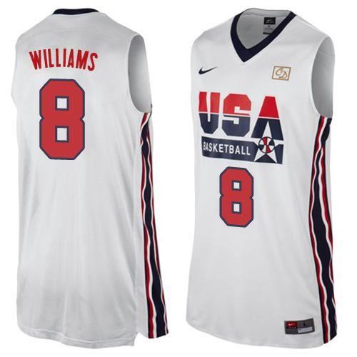 Nike Team USA #8 Deron Williams White 2012 USA Basketball Retro Stitched NBA Jersey