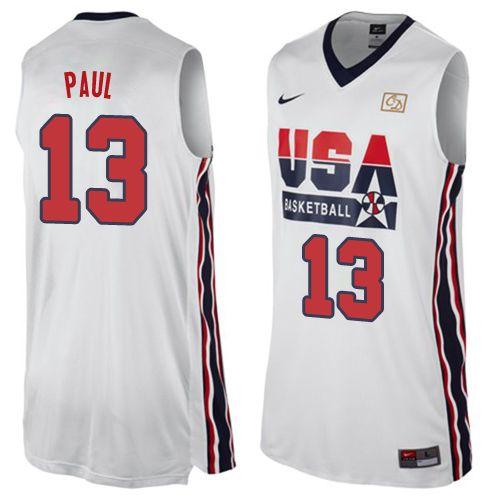 Nike Team USA #13 Chris Paul White 2012 USA Basketball Retro Stitched NBA Jersey