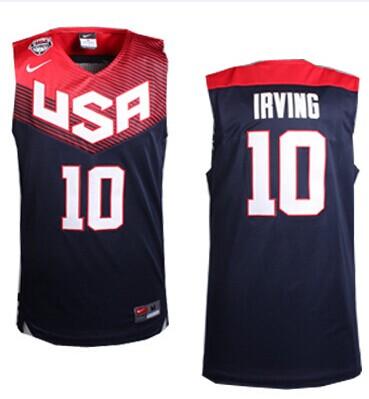 Nike 2014 Team USA #10 Kyrie Irving Dark Blue Stitched NBA Jersey