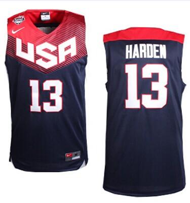 Nike 2014 Team USA #13 James Harden Dark Blue Stitched NBA Jersey