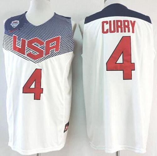 Nike 2014 Team USA #4 Stephen Curry White Stitched NBA Jersey