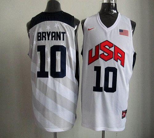 Nike 2012 Olympics Team USA #10 Kobe Bryant White Stitched NBA Jersey