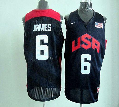 Nike 2012 Olympics Team USA #6 LeBron James Dark Blue Stitched NBA Jersey