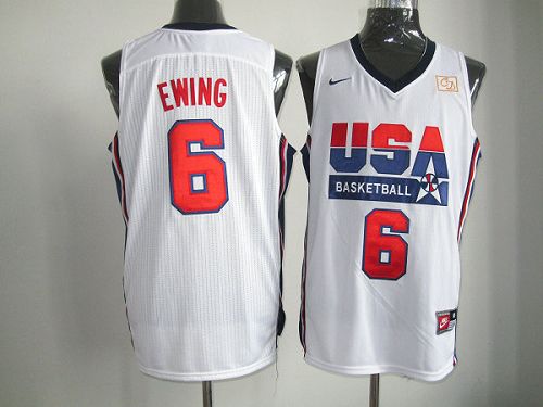 Nike Team USA #6 Patrick Ewing White 2012 USA Basketball Retro Stitched NBA Jersey