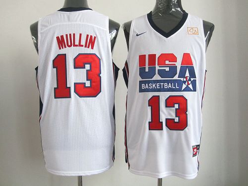 Nike Team USA #13 Chris Mullin White 2012 USA Basketball Retro Stitched NBA Jersey
