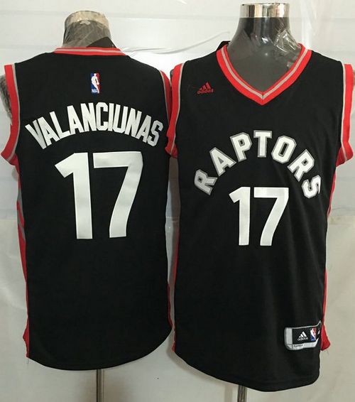 Raptors #17 Jonas Valanciunas Black Stitched NBA Jersey