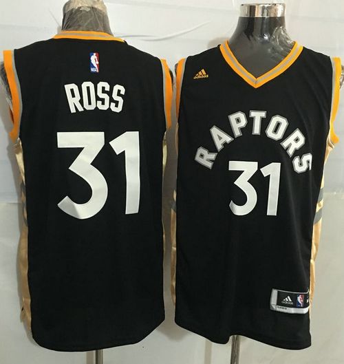 Raptors #31 Terrence Ross Black/Gold Stitched NBA Jersey