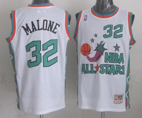 Mitchell And Ness Jazz #32 Karl Malone White 1996 All star Stitched NBA Jersey