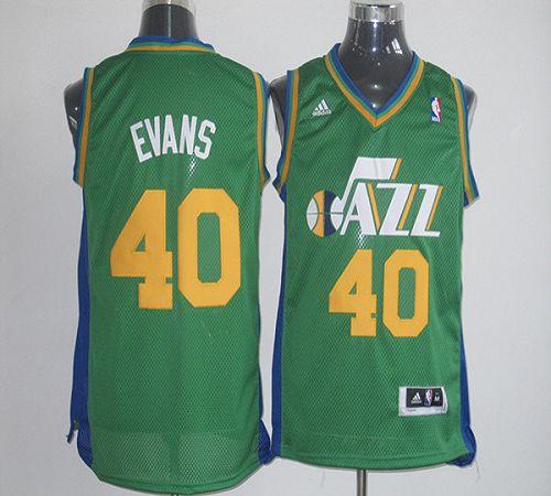 Jazz #40 Jeremy Evans Green Revolution 30 Stitched NBA Jersey