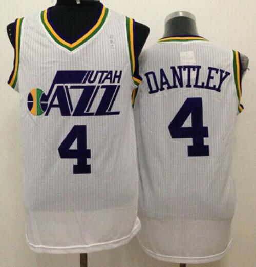 Jazz #4 Adrian Dantley White Throwback Stitched NBA Jersey