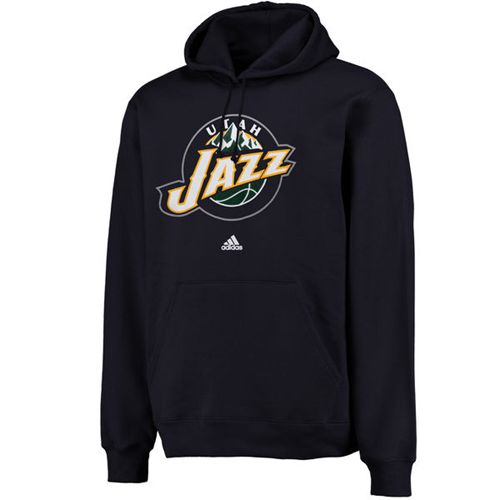 Adidas Utah Jazz Logo Pullover Hoodie Sweatshirt Navy