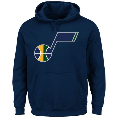 Utah Jazz Majestic Current Logo Tech Patch Pullover Hoodie Navy