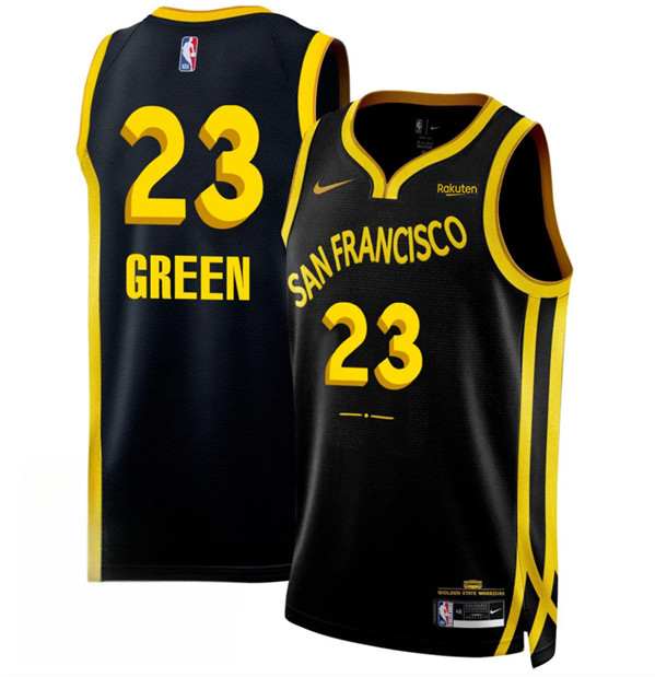 Men's Golden State Warriors #23 Draymond Green Black 2023/24 City Edition Stitched Basketball Jersey