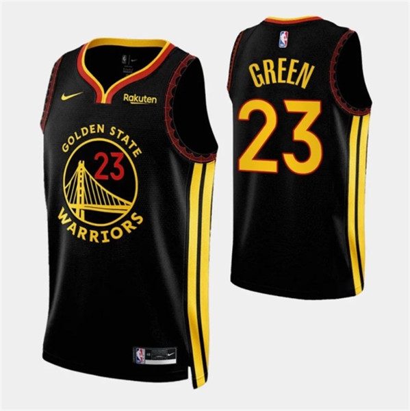 Men's Golden State Warriors #23 Draymond Green Black 2023/24 City Edition Stitched Basketball Jersey