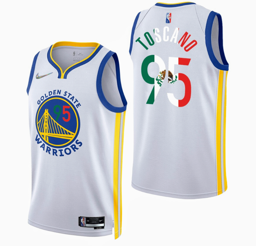 Men's Golden State Warriors #95 Juan Toscano-Anderson 2022 White Special Mexico Edition Swingman Stitched Jersey