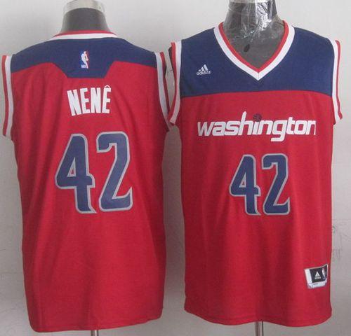 Revolution 30 Wizards #42 Nene Red Stitched NBA Jersey