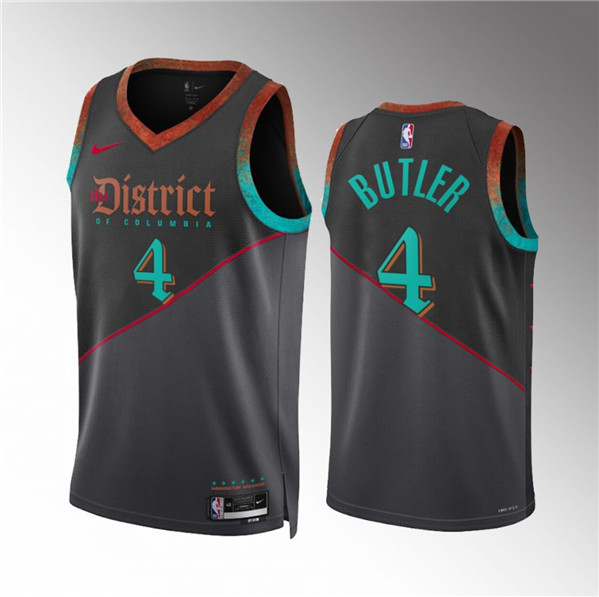 Men's Washington Wizards #4 Jared Butler Black 2023/24 City Edition Stitched Basketball Jersey