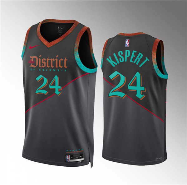 Men's Washington Wizards #24 Corey Kispert Black 2023/24 City Edition Stitched Basketball Jersey