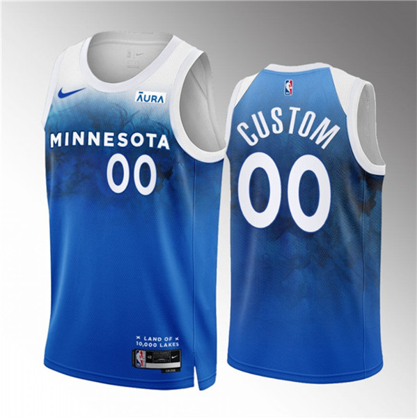 Men's Minnesota Timberwolves Active Player Custom Blue 2023/24 City Edition Stitched Jersey