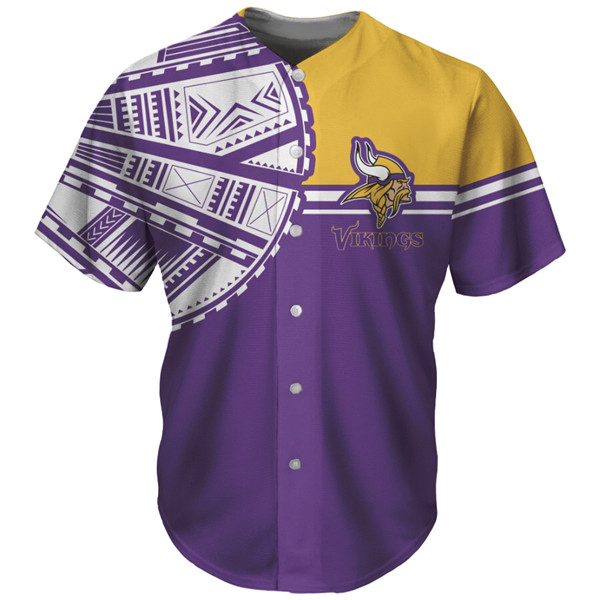 Men's Minnesota Vikings Purple Baseball Jersey