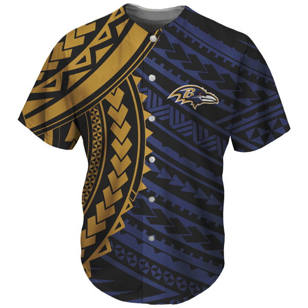Men's Baltimore Ravens Navy Baseball Jersey