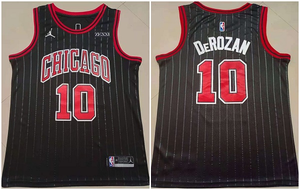 Men's Chicago Bulls #10 DeMar DeRozan Black Stitched Basketball Jersey