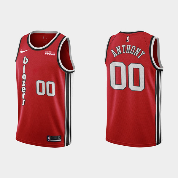 Men's Portland Trail Blazers #00 Carmelo Anthony Red 2019 Classic Edition Stitched NBA Jersey