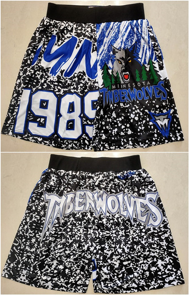 Men's Minnesota Timberwolves Black Mitchell & Ness Shorts (Run Small)