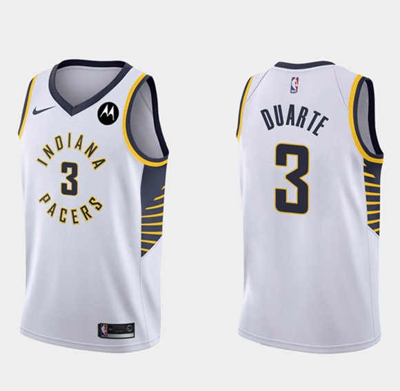 Men's Indiana Pacers #3 Chris Duarte White Association Edition Basketball Stitched Jersey