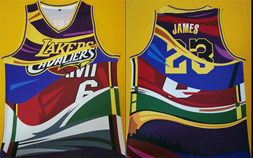 Men's Los Angeles Lakers #23 LeBron James Memorial Printing NBA Jersey