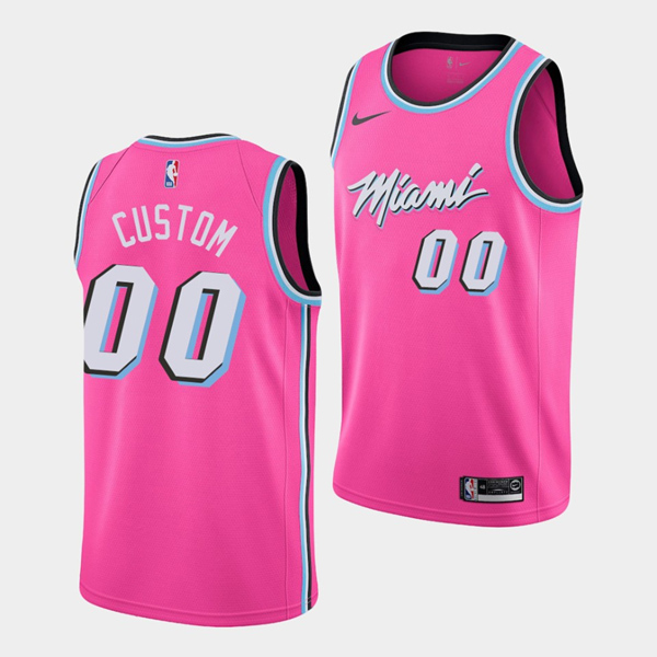 Miami Heat Customized Pink Stitched NBA Jersey