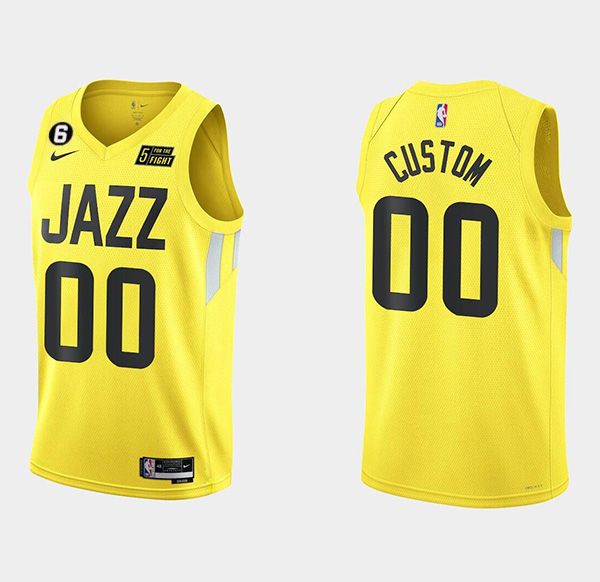 Men's Utah Jazz Active Player Custom Yellow 2022/23 Association Edition Stitched Basketball Jersey