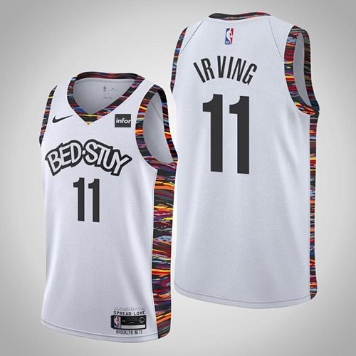 Men's Brooklyn Nets #11 Kyrie Irving White 2019 City Edition Stitched NBA Jersey
