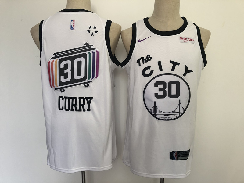 Men's Golden State Warriors #30 Stephen Curry White Stitched NBA Jersey