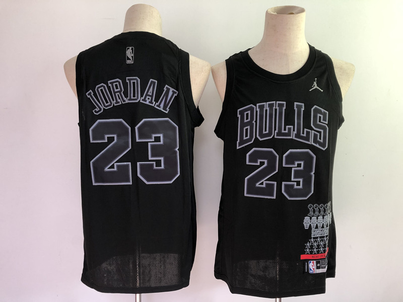 Men's Chicago Bulls #23 Michael Jordan Black Stitched NBA Jersey