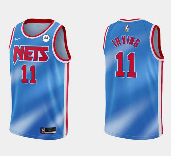 Men's Brooklyn Nets White 11 Kyrie Irving 2020/21 Blue Stitched NBA