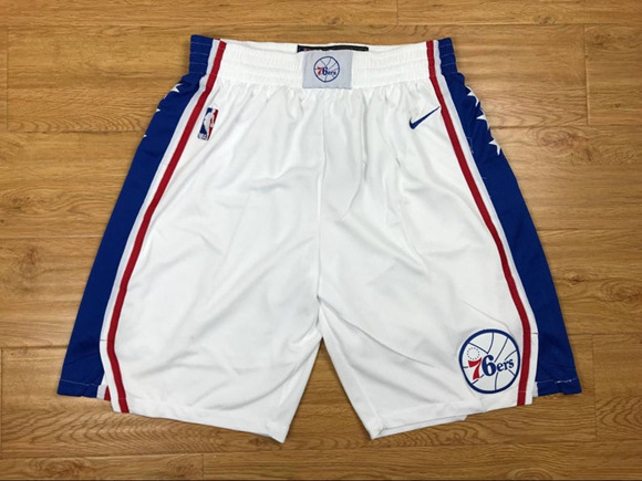 Men's Philadelphia 76ers White NBA Shorts (Run Smaller)